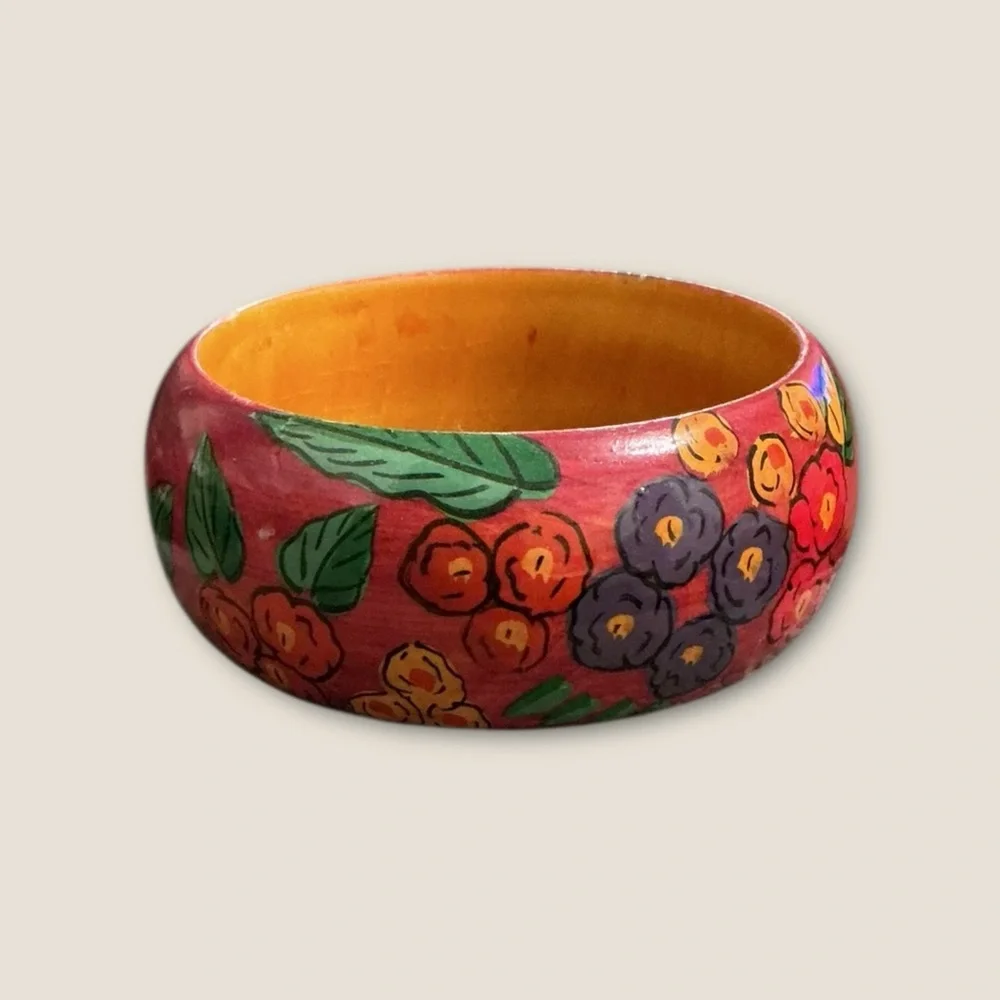 Floral Painted Bangle Bracelet